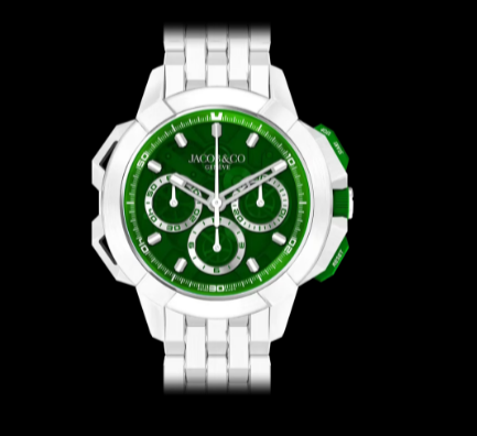 Jacob & Co Replica watch epic x chrono 44mm tri compax WHITE CERAMIC, GREEN DIAL EC440.95.AA.AA.A95AA